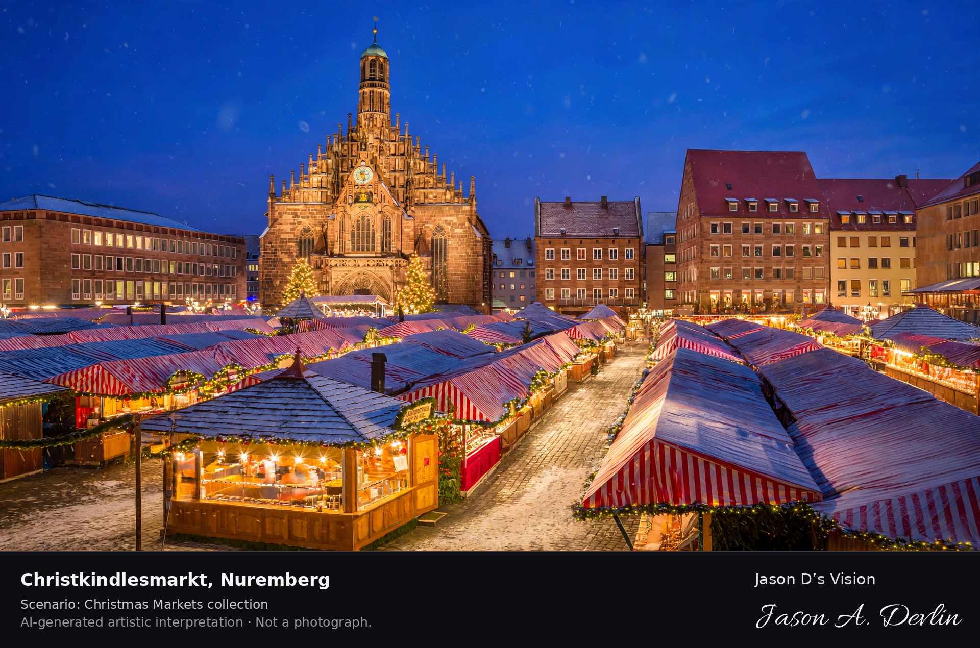 AI-generated artistic interpretation of Christkindlesmarkt in Nuremberg